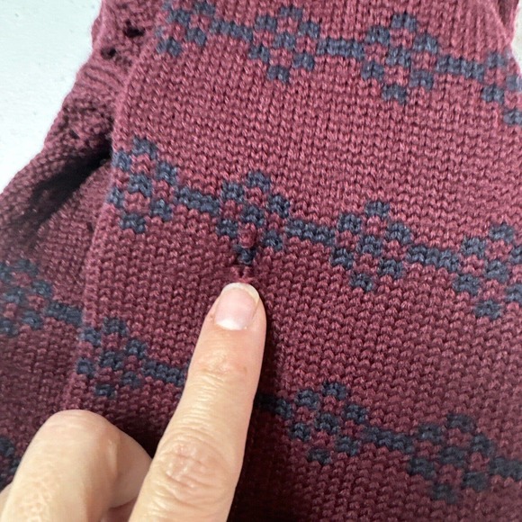 Opening Ceremony Sweater Women's Medium Burgundy Striped 100% Wool Long Sleeve - Picture 10 of 13